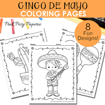 Fiesta coloring pages tpt