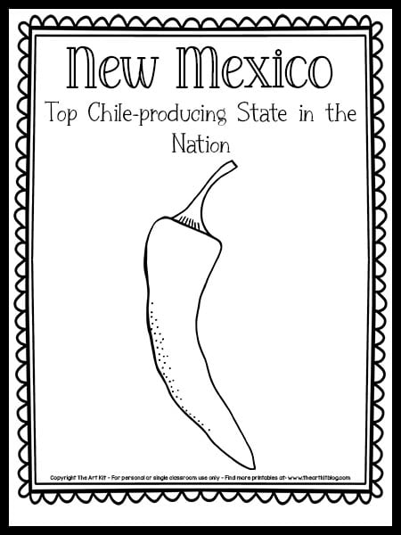 New mexico chile peppers coloring page free printable â the art kit