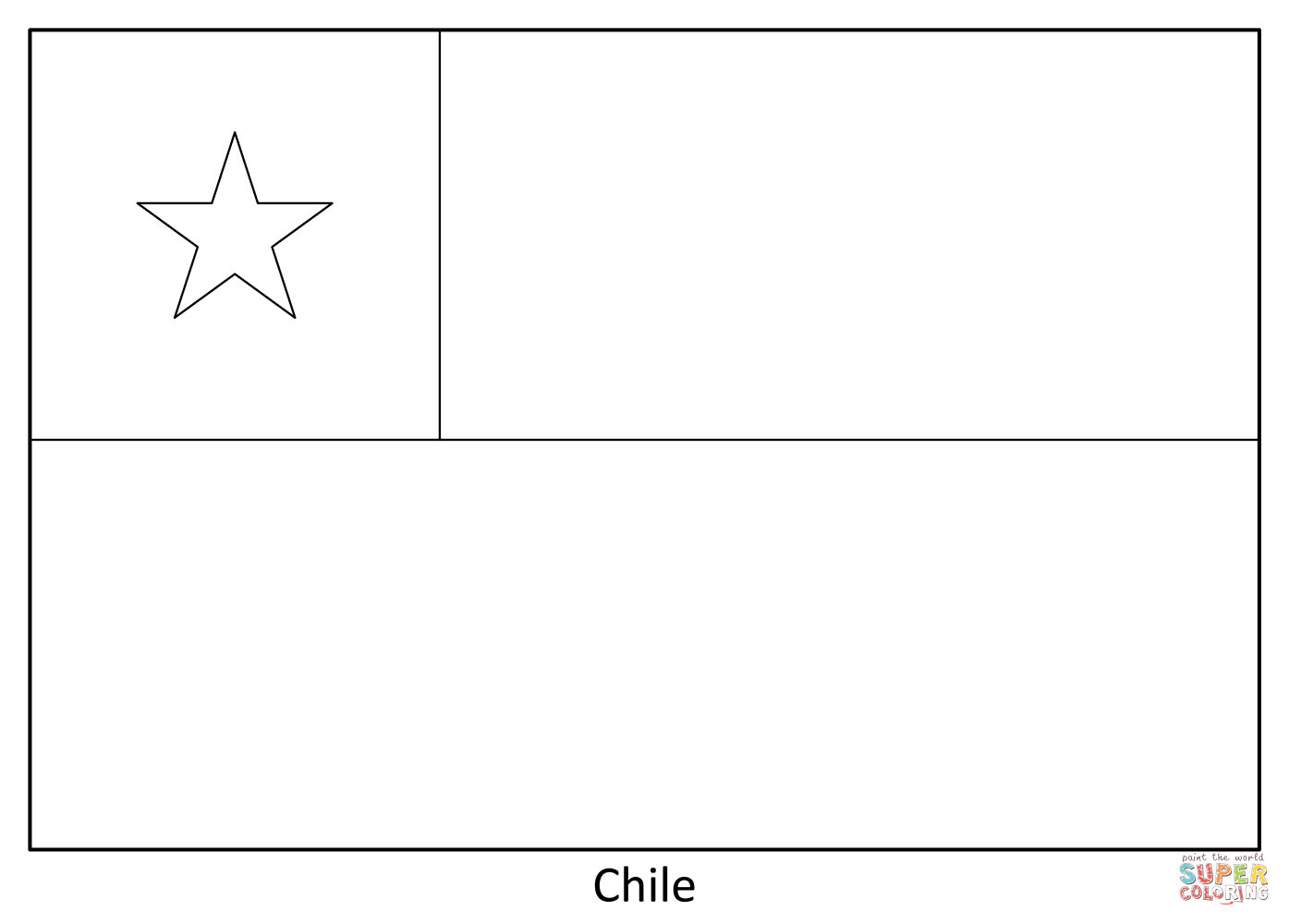 Flag of chile coloring page free printable coloring pages