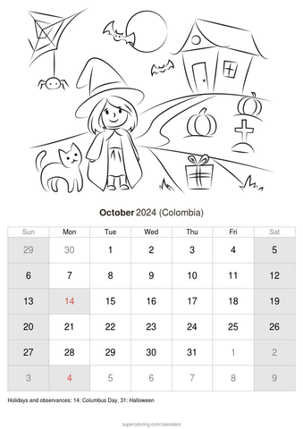 October calendar