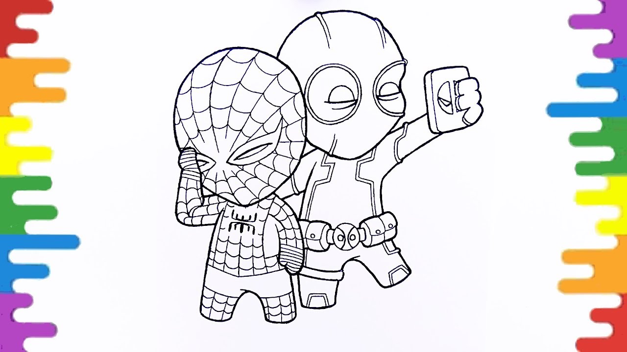 Deapool spiderman coloring pages fun how to color spiderman and deadpool coloring pages