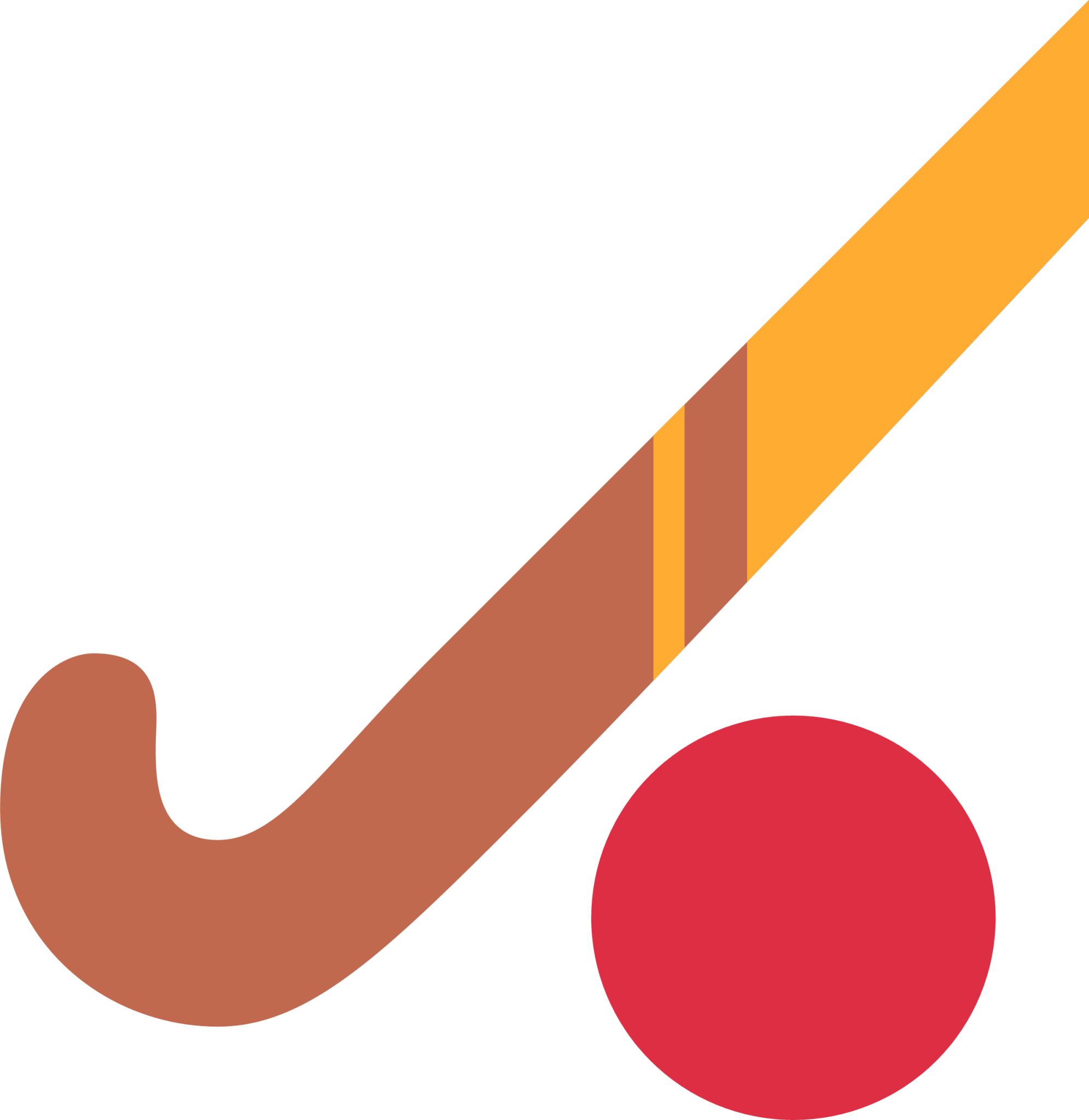Field hockey stick and ball emoji