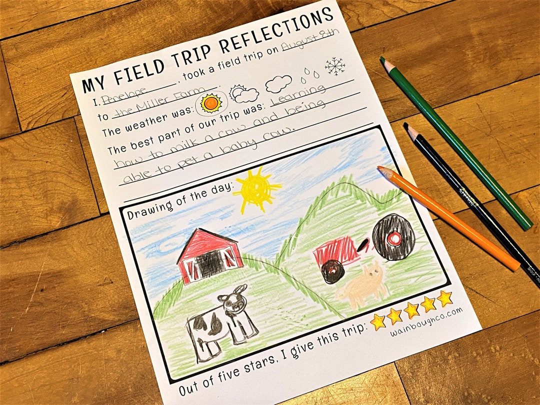 Field trip printable reflections activity homeschool teacher resources field trip writing prompt coloring page download