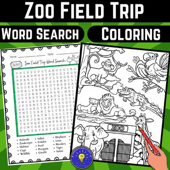 Zoo field trip activities word search