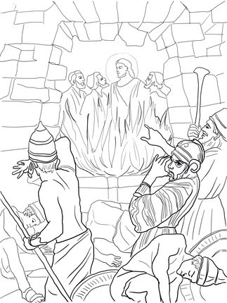Shadrach meshach and abednego in the fiery furnace coloring page sunday school coloring pages bible coloring pages bible story crafts