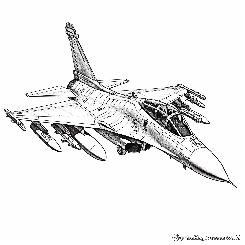 Realistic fighter jet coloring pages