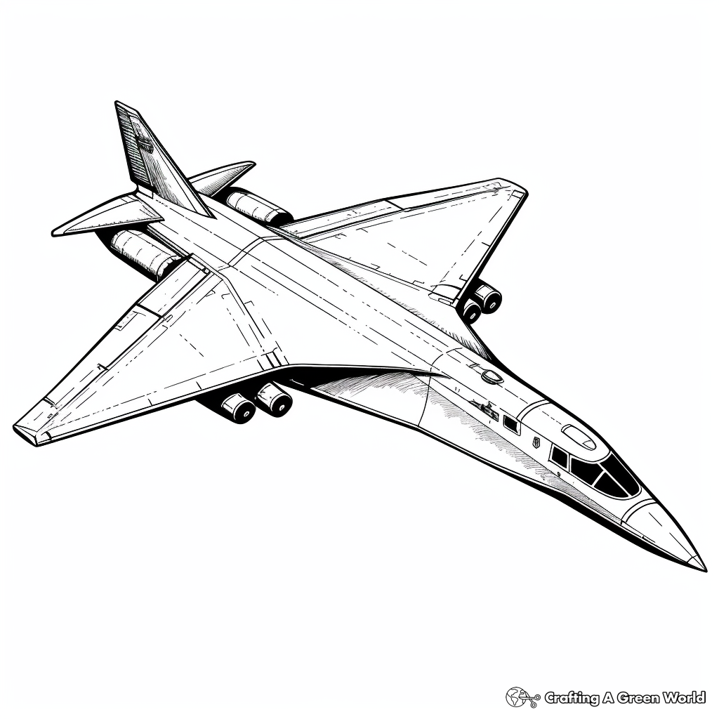 Realistic fighter jet coloring pages