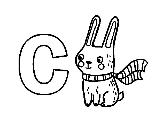 Dibujo de c de conejo para colorear letras abecedario para imprimir abecedario para imprimir letra c
