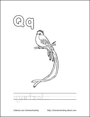 Letter q coloring book