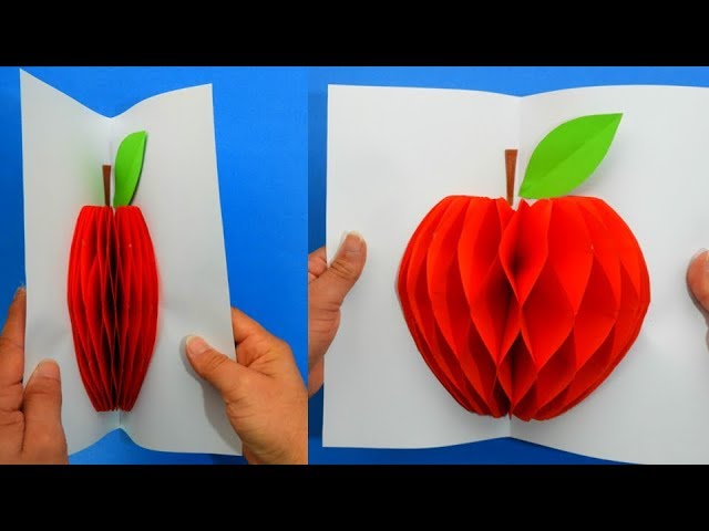 Pop up d card apple easy and fast gifts crafts to do at hoe