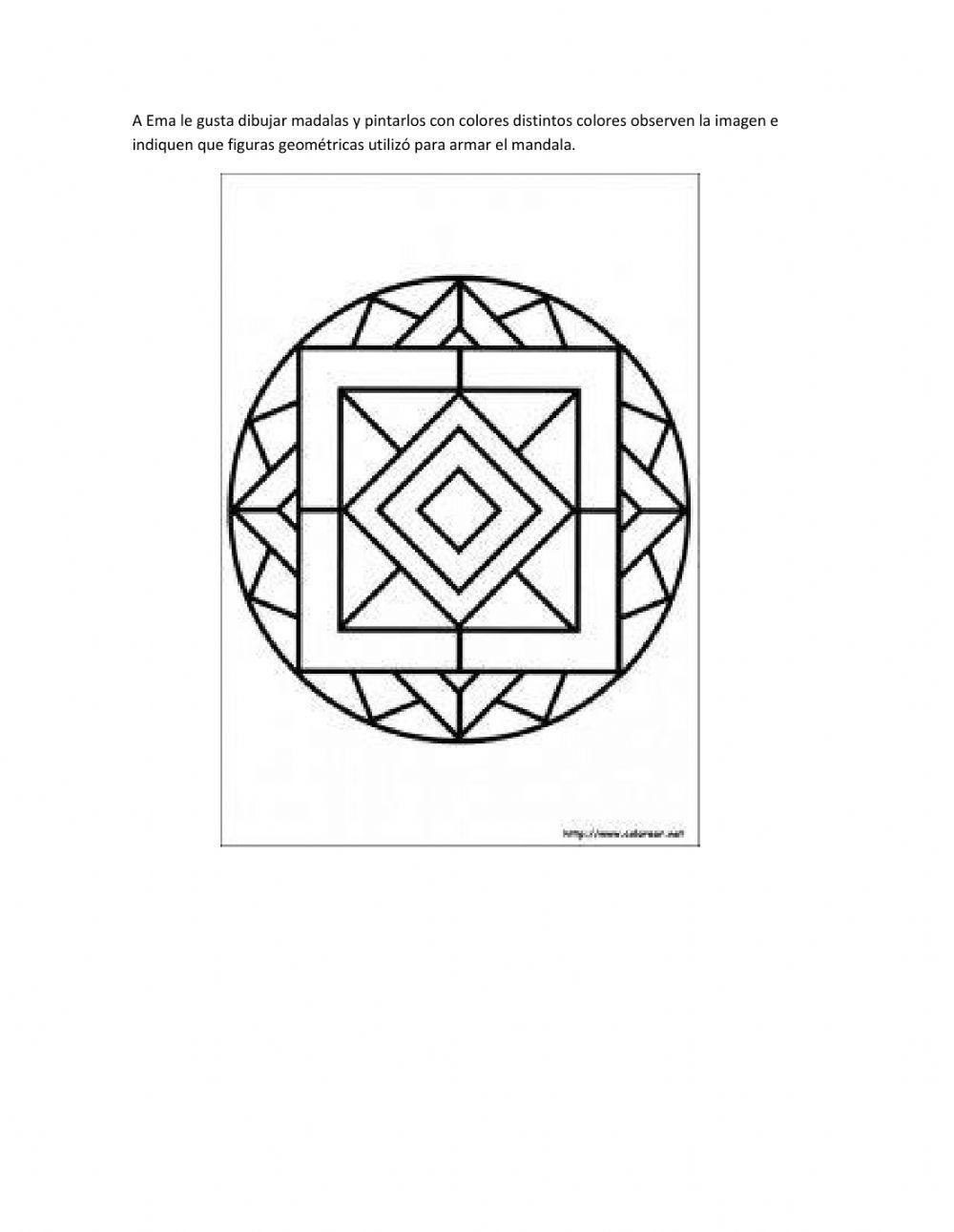 Mandala figuras geometricas worksheet live worksheets