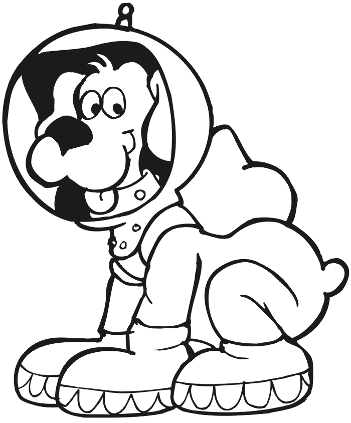 Astronaut coloring page dog in astronaut suit