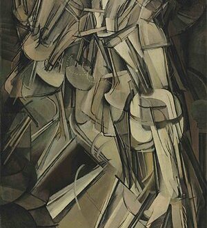 Figures and dog in front of the sun joan mirã brilliance
