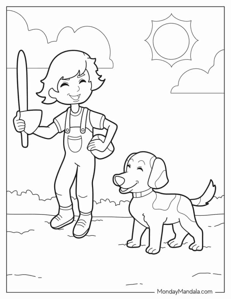 Dog coloring pages free pdf printables