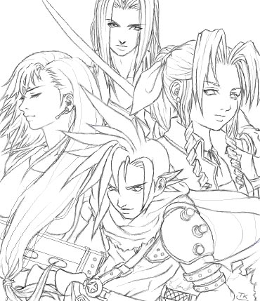 Finalfantasy oekaki lineart by kashigi on