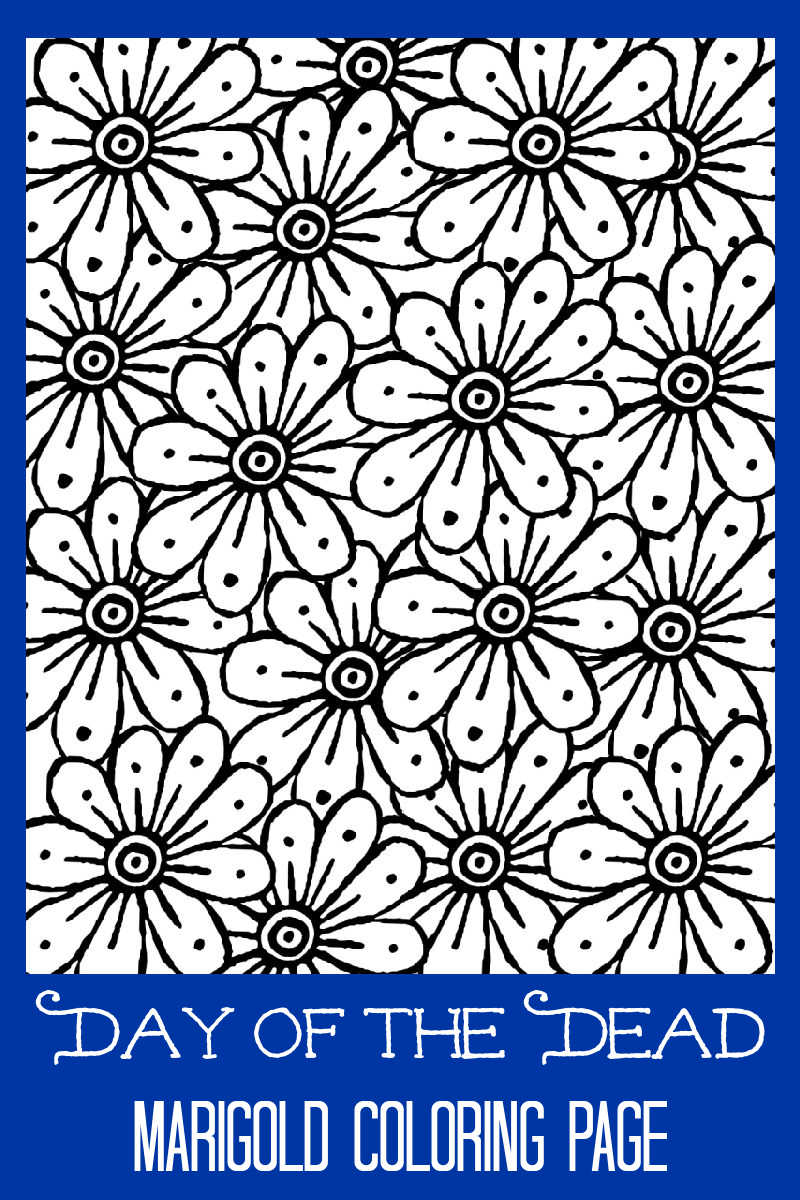 Free printable marigold coloring page