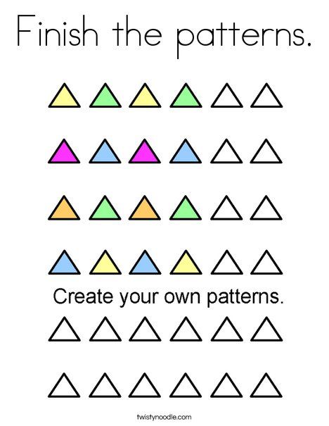 Finish the patterns coloring page pattern coloring pages pattern worksheet pattern