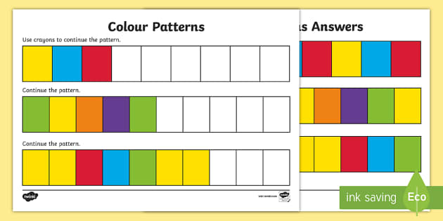 Lours mplete the pattern worksheet worksheet