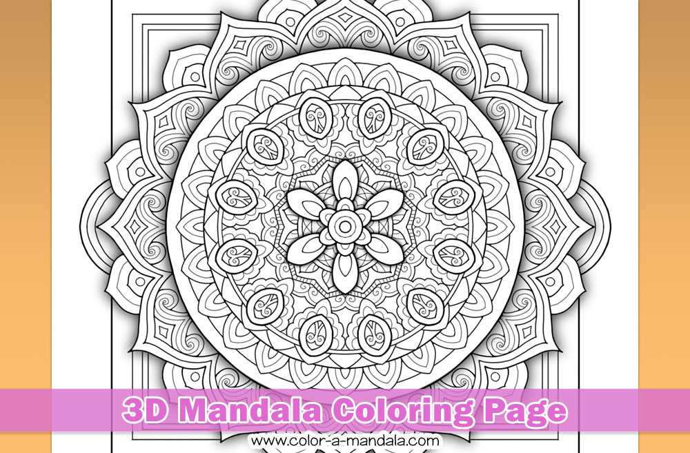 D mandala coloring page m
