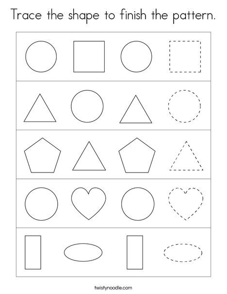 Trace the shape to finish the pattern coloring page pattern coloring pages pattern worksheet pattern