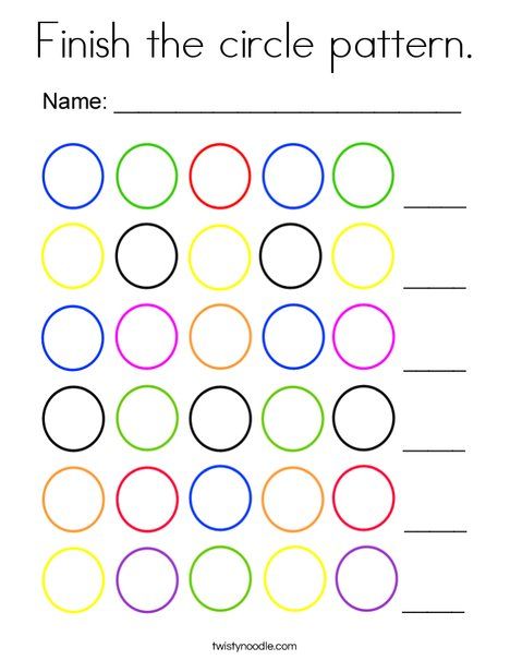 Finish the circle pattern coloring page pattern coloring pages circle pattern shape coloring pages
