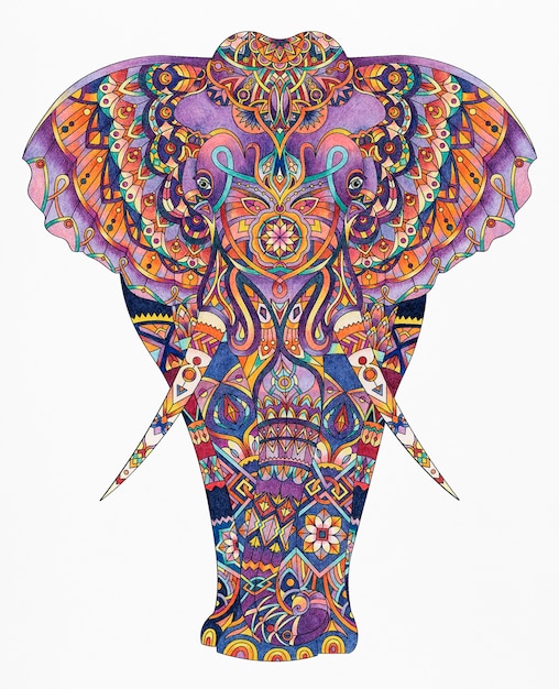 Free psd illustration of animal adult coloring page
