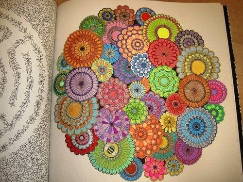 Adults chill out with coloring books