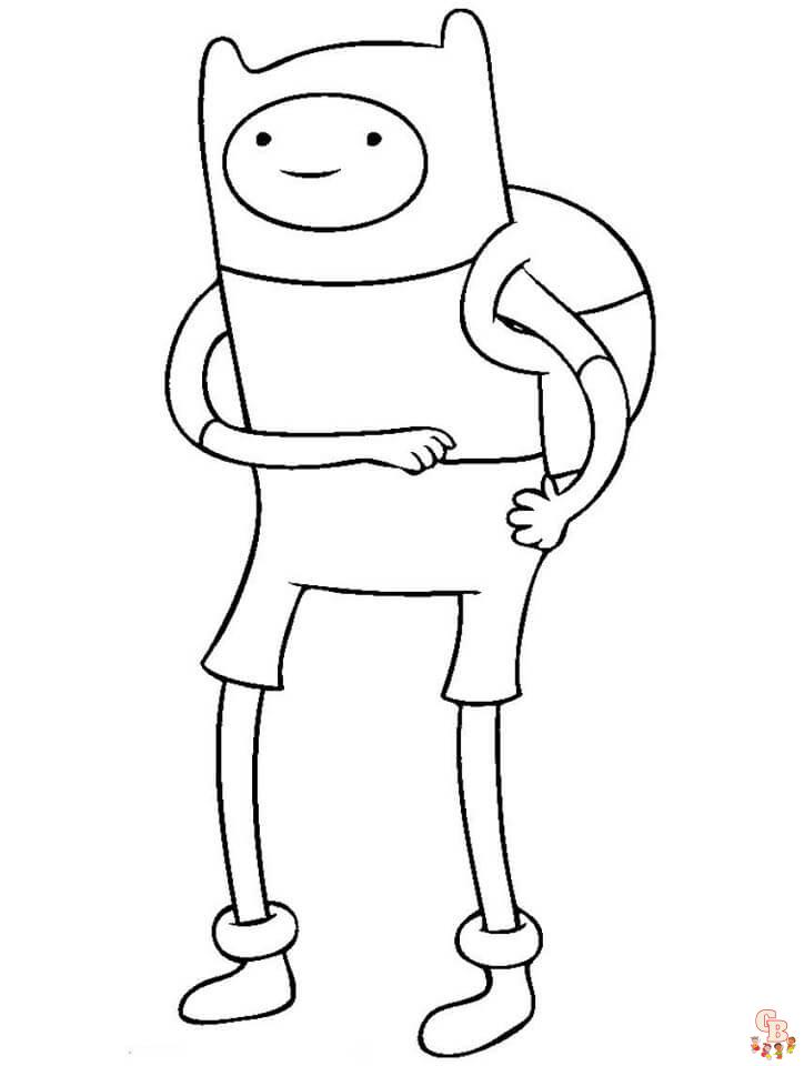 Color your adventure time character with finn coloring pages