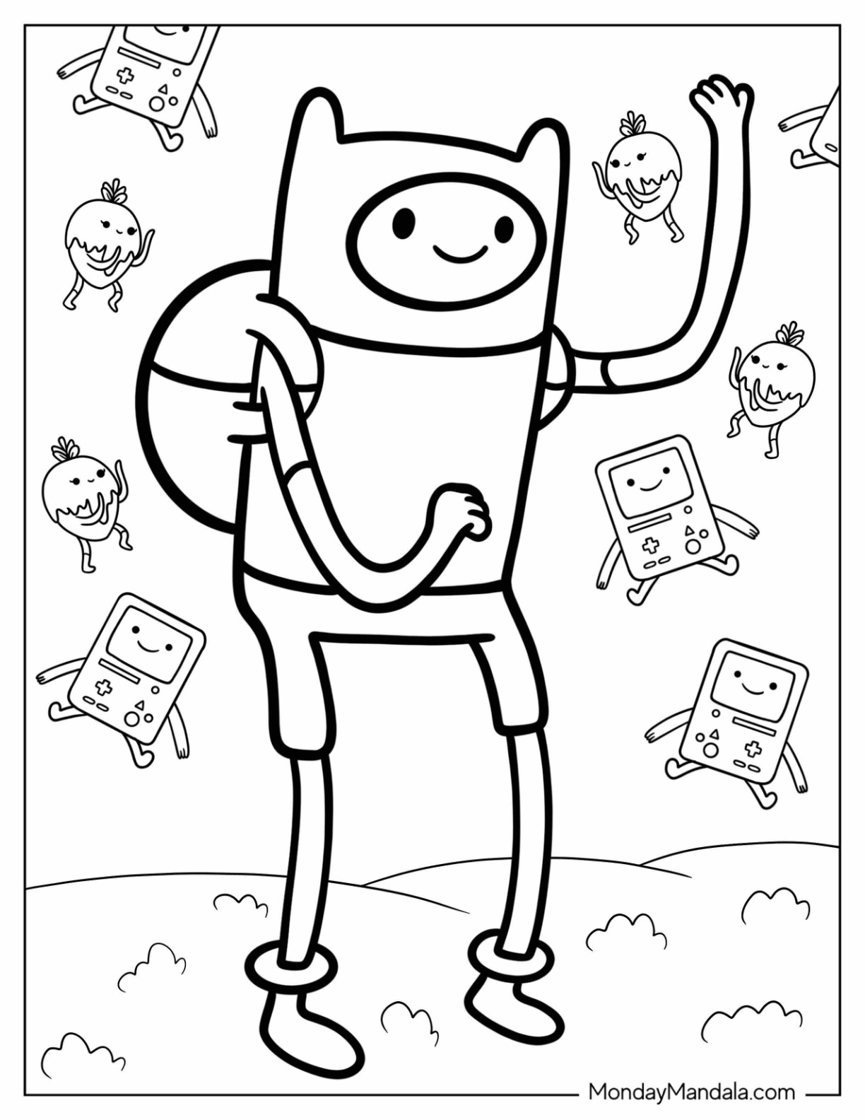 Adventure time coloring pages free pdf printables
