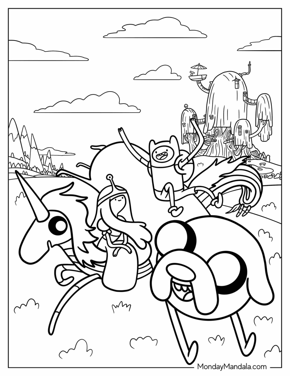 Adventure time coloring pages free pdf printables