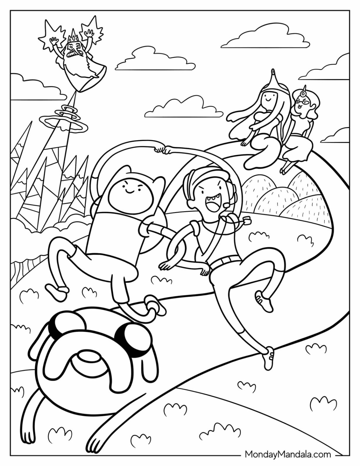 Adventure time coloring pages free pdf printables