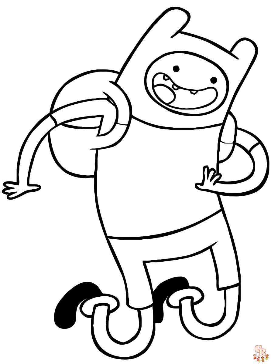 Color your adventure time character with finn coloring pages