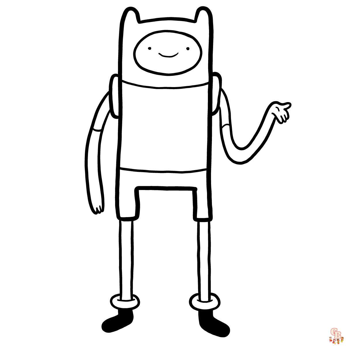 Color your adventure time character with finn coloring pages