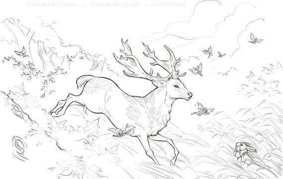 Coloring page the forest guardian
