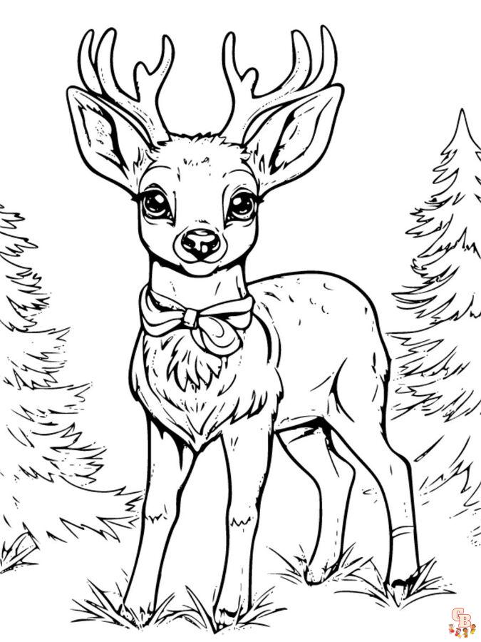 Christmas reindeer coloring pages