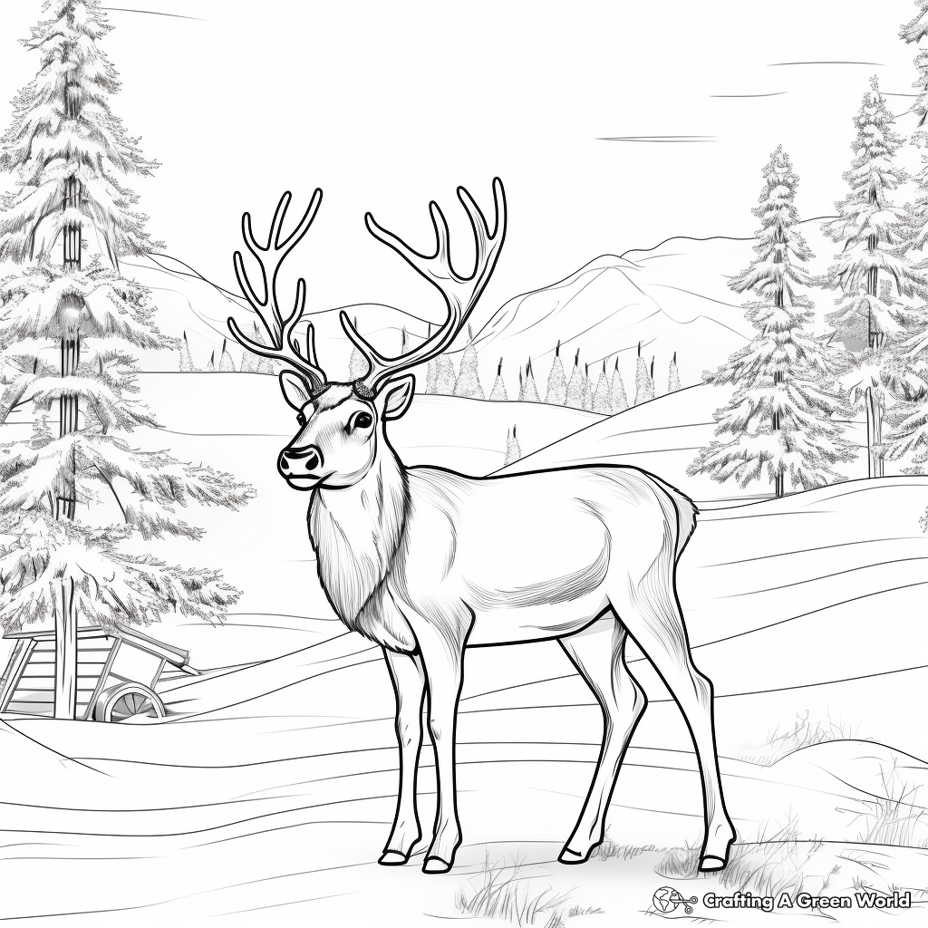 Reindeer coloring pages