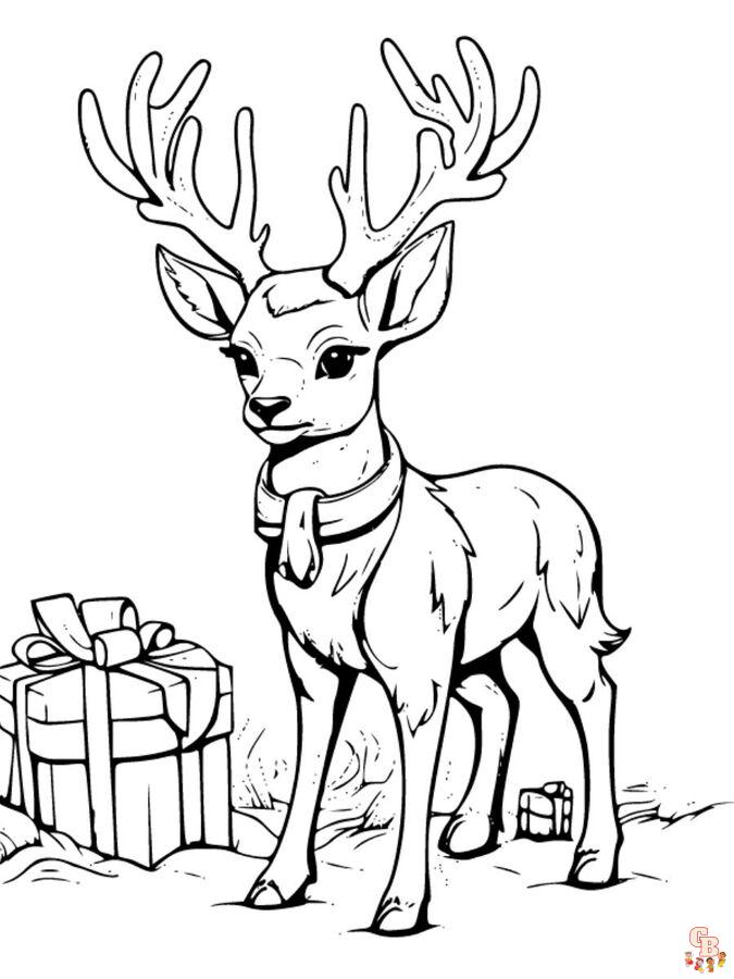 Christmas reindeer coloring pages