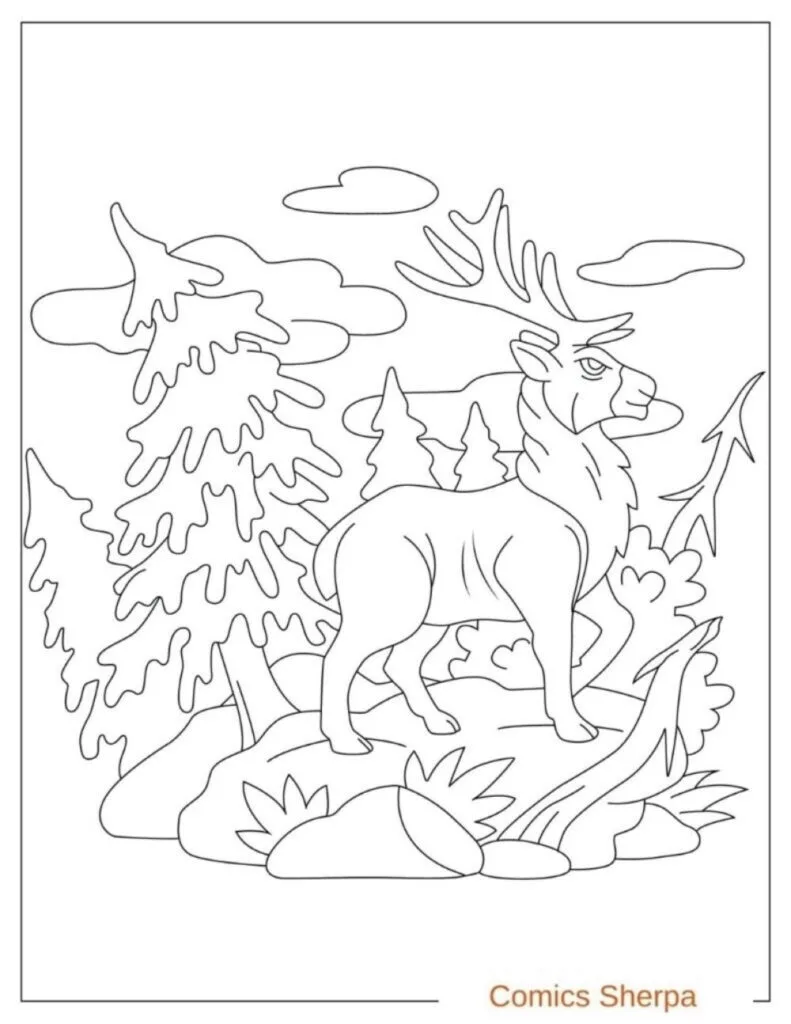 Free reindeer coloring pages print and download pdfs ics sherpa
