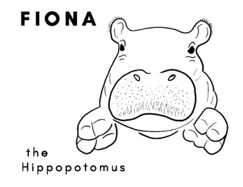 Fiona the hippo coloring learning sheets by karie mcghee tpt