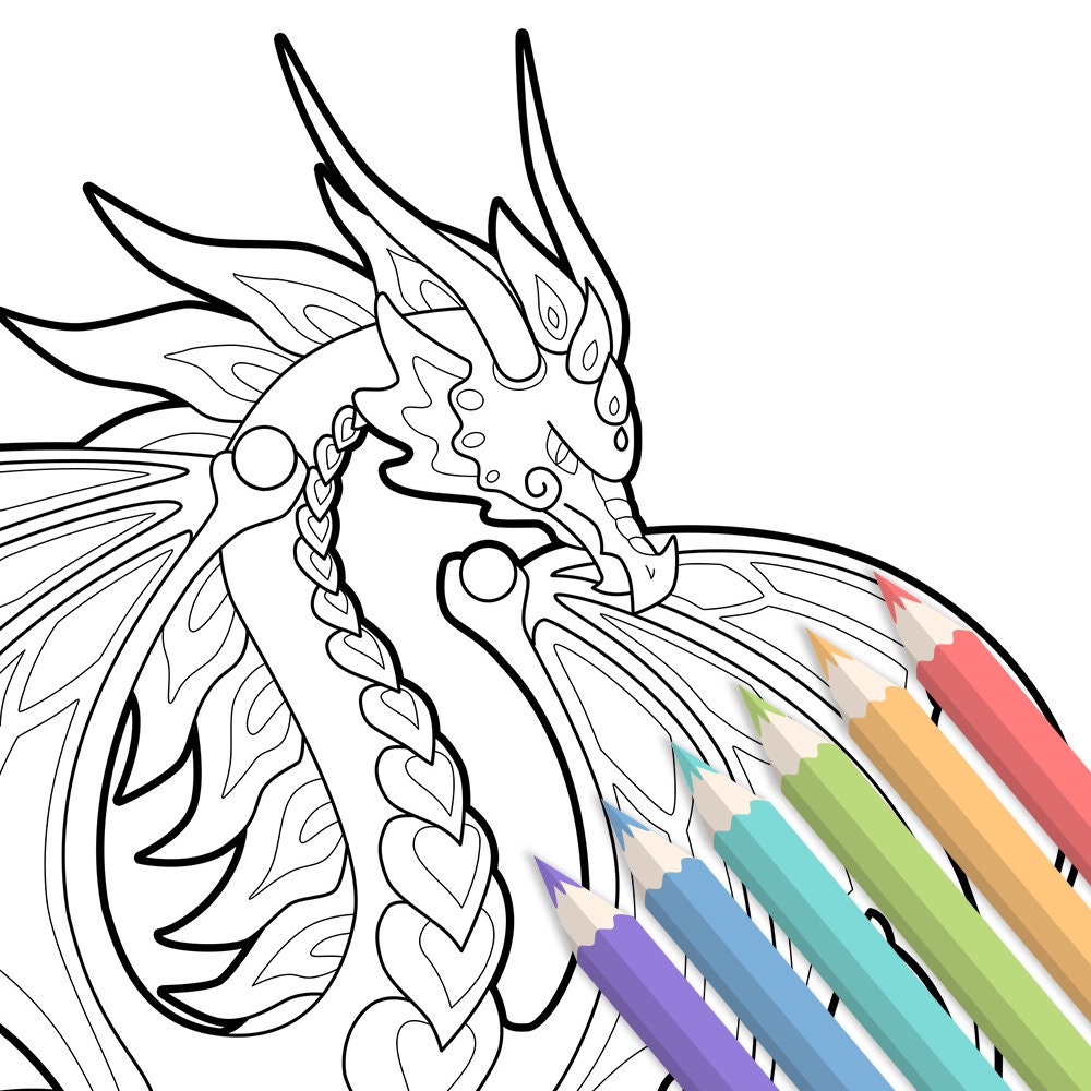 Fire dragon coloring page flying dragon cute dragon coloring page