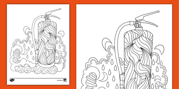 Fire extinguisher mindfulness coloring sheet teacher made