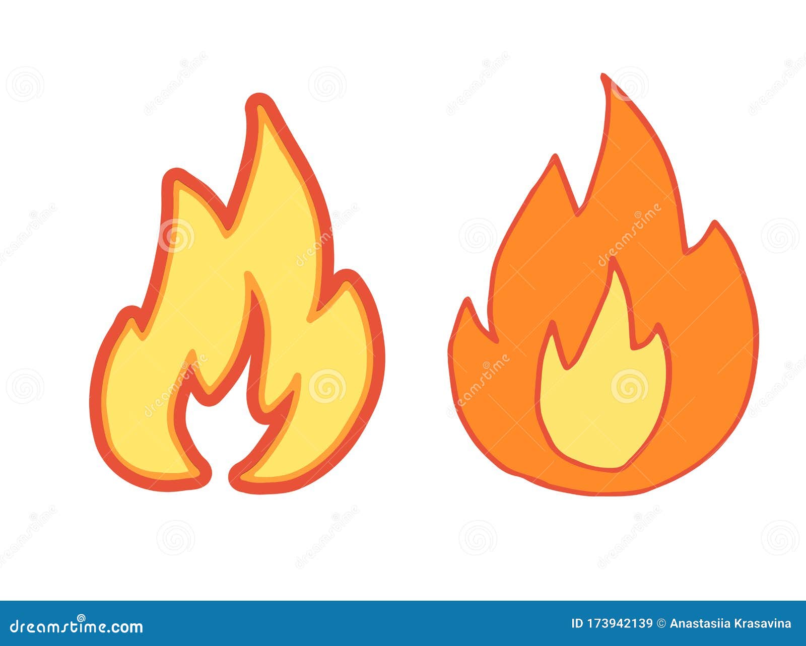 Hand drawn doodle fire flame simple thick black line best for design of nature and children s coloring book stock illustration