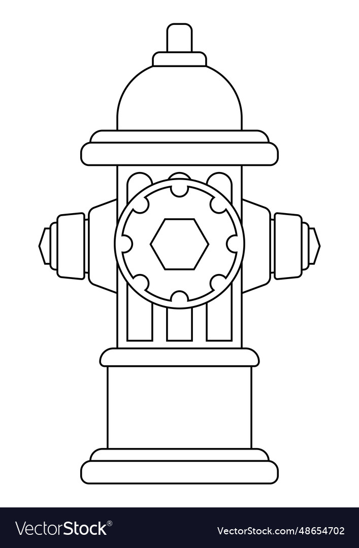 Coloring page of hydrant firefighter extinguish vector image