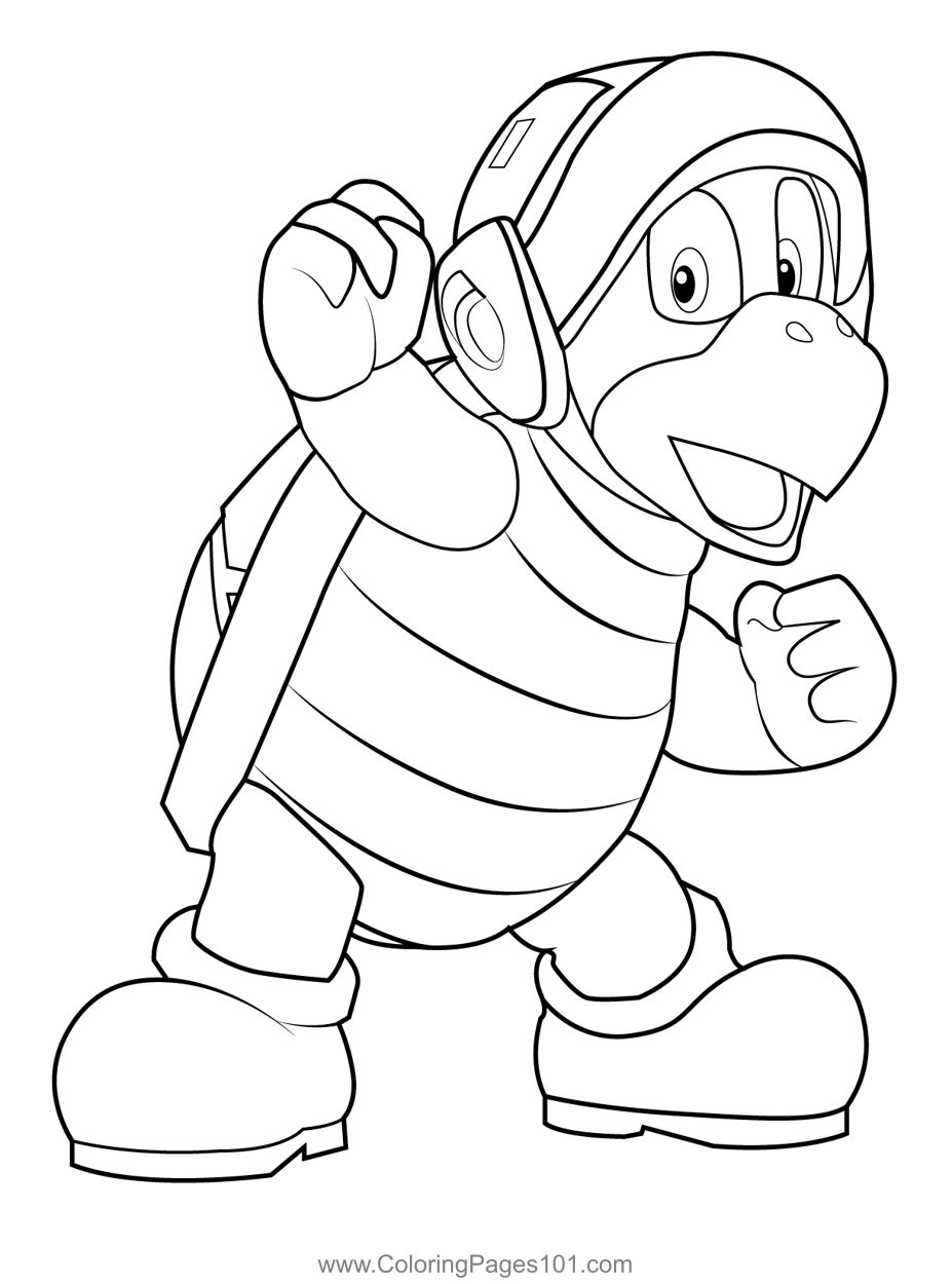 Fire bro mario kart coloring page mario kart coloring pages mario