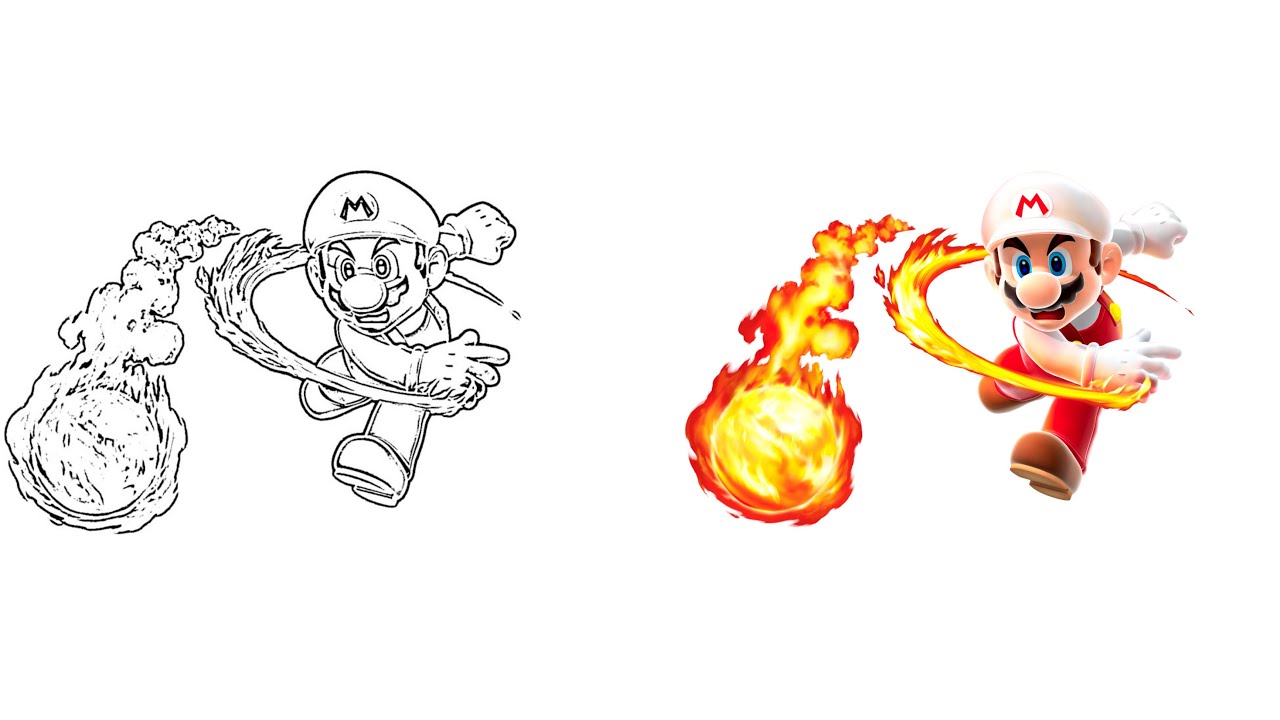 Super mario coloring page mario fire from mario movie