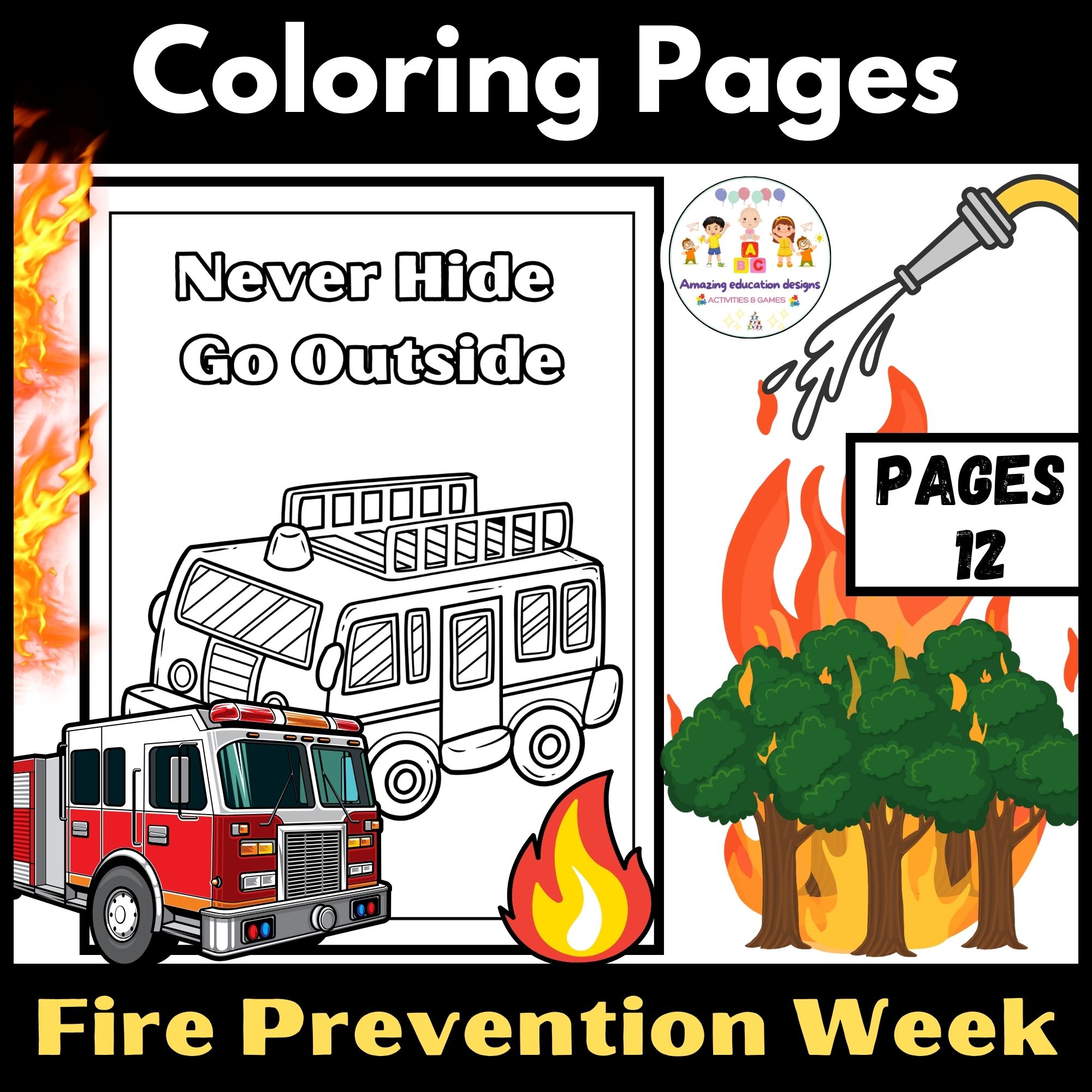 Fire prevention week coloring pages activities worksheets made by teachers