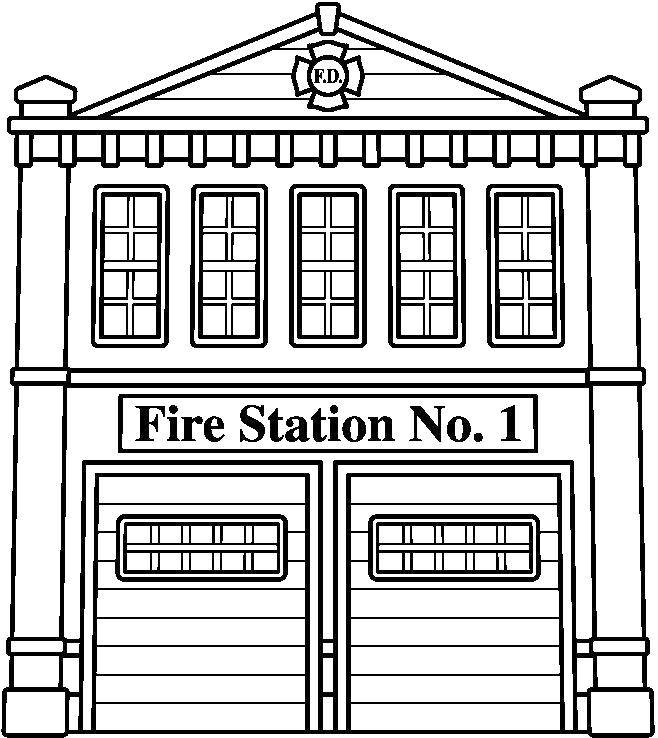 Online coloring pages coloring page fire station fire download print coloring page