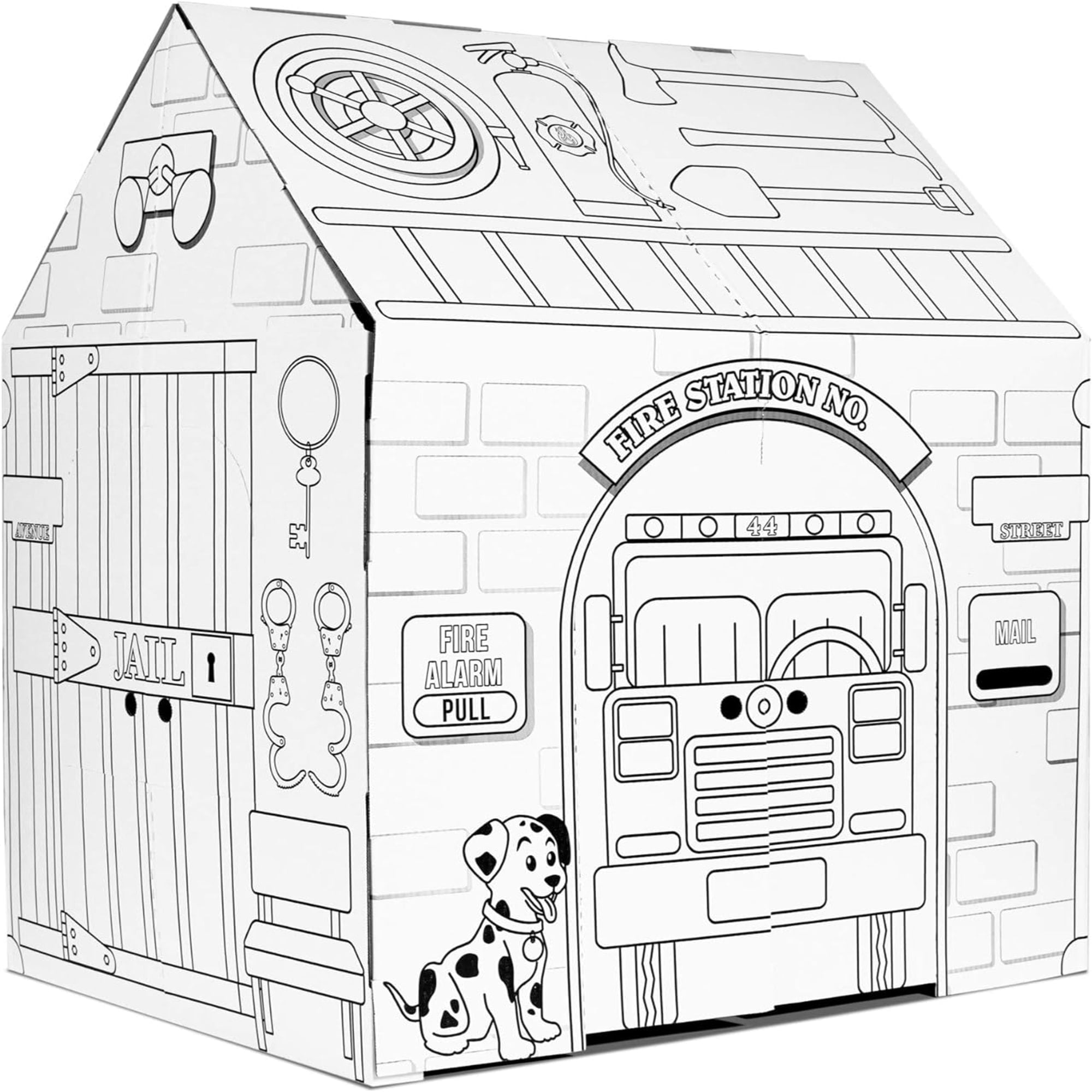 Easy playhouse police and fire station