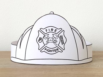 Firefighter helmet coloring paper crown