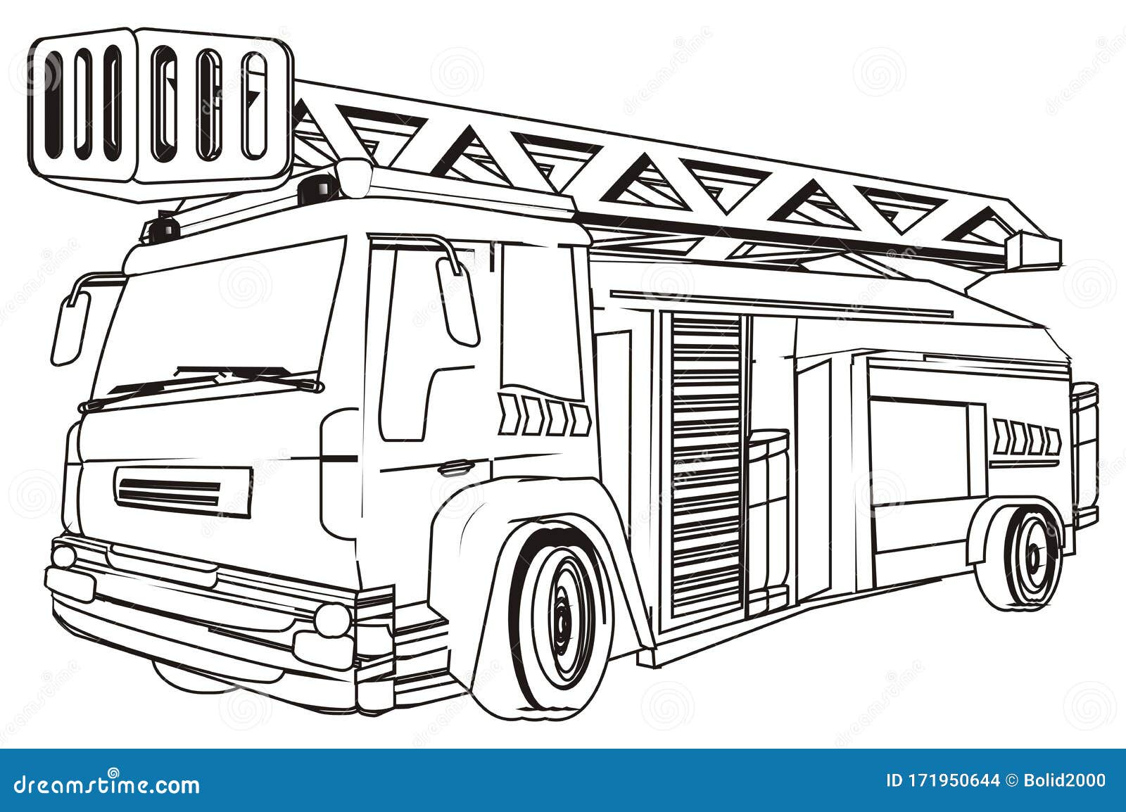 Coloring fire engine stock illustration illustration of service